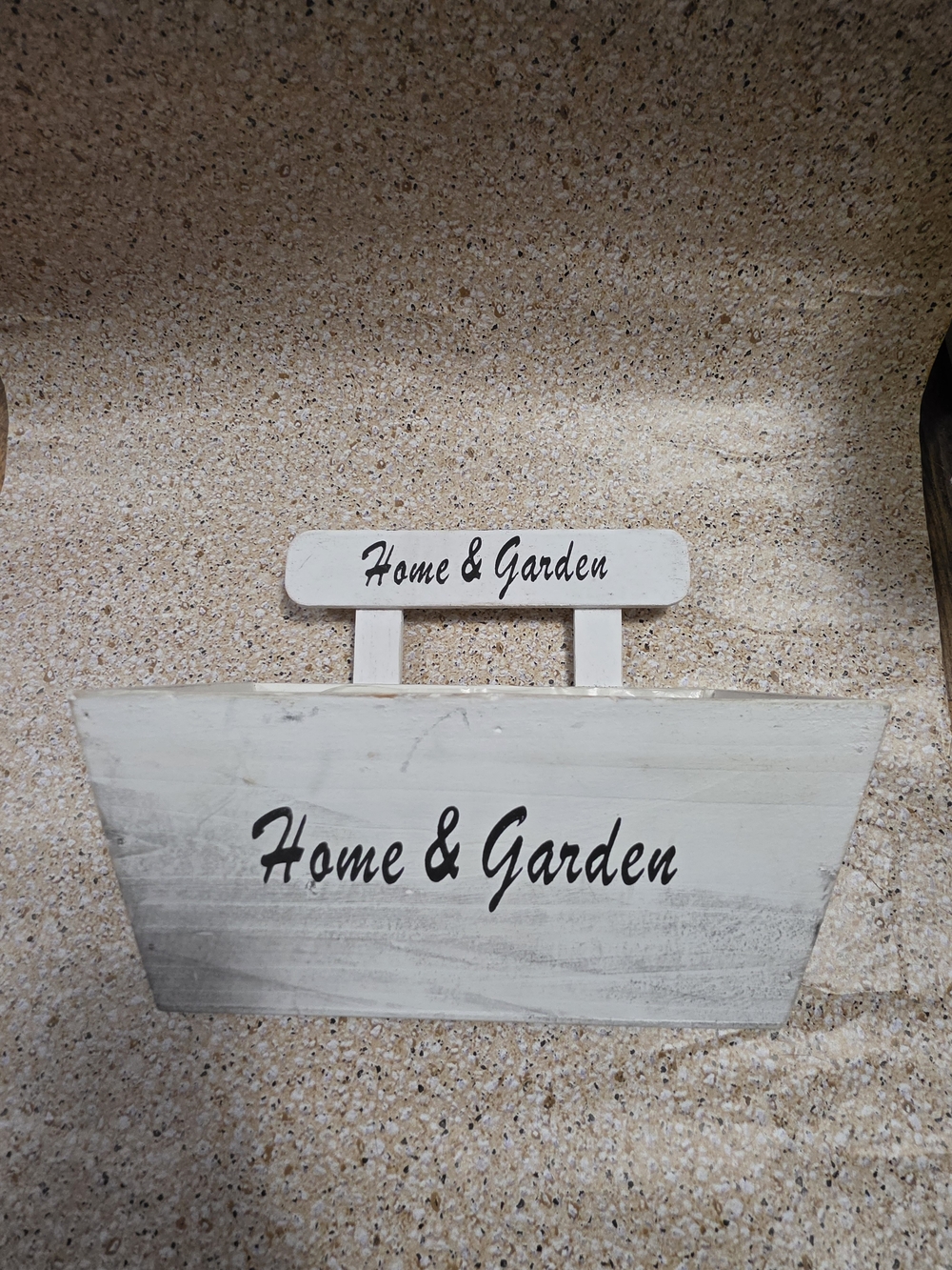 Rustic White Wooden "Home & Garden" Decorative Planter